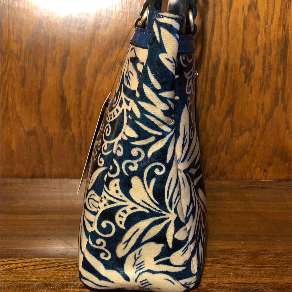 NWT-Patricia Nash-Greek Floral-Poppy Tote-Leather Tassels-Dust Bag-$249 - Picture 7 of 15